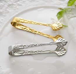 Kitchen Tools Gold Silver Sugar Tong Clip Ice Tongs Good Quality Engraved Stainless Steel 304 Mini Clips SN2462