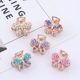 Fashion Crystal Rhinestone Hair Claws Clamps Korean Version Shiny Mini Butterfly Hairpin Retro Glitter Small Barrettes Hair Accessories