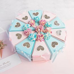 princess boxes UK - Gift Wrap 10pcs Sweetheart Princess Cake Creative Table Wedding Candy Box Bridesmaid Portable Bag