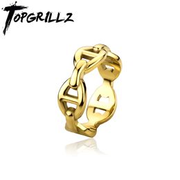 TOPGRILLZ 2021 Simple Rings High Quality Stainless Steel Hip Hop Punk Fashion Jewellery Men Women Gift For Party
