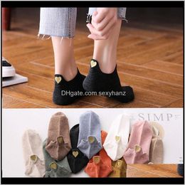 Hosiery Spring Woman1 Pair Ankle Socks Girls Cotton Color Novelty Women Fashion Cute Heart Casual Lady Lepyu 0Ob9K