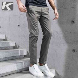 KUEGOU Spring Thin Cotton Black Casual Pants Men Long Classic Trousers For Male Fashion Vintage Work Brand Clothing 2397 210406