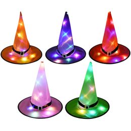 Halloween Toys Decoration LED Lights Witch Hats Costume Props Outdoor Tree Hanging Ornament Party Decor