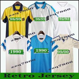 1990 Waddle Retro HOME Soccer Jersey 91 92 93 98 99 RAVANNELLI Marseille Cantona Papin PIRES DESAILLY maillot de football retour classique