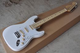 White body Electric Guitar with White Pickguard,SSS Pickups,Maple Fingerboard,Reverse headstock,Chrome Hardware,Provide Customised services