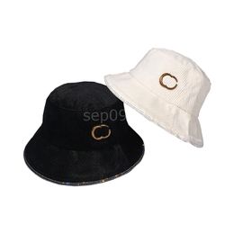 Double Letters Bucket Hats Winter Warm Corduroy Cap Windproof Wide Brim Caps Men Women Casual Style Hat