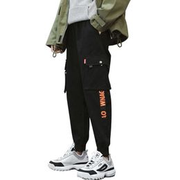 Hip Hop Cargo Pants Men Streetwear Fashion Joggers Sweatpants Casual Harem Trousers AutumnHarajuku Tide Clothing X0723