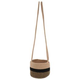 Cotton Rope Woven Plant Pot Foldable Hanging Planter Decor For Home Office Storage Baskets