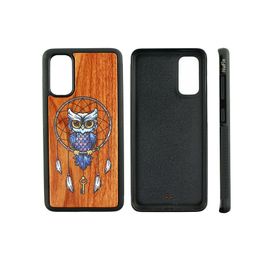 Creativity Pattern Wood Phone Cases For Samsung Galaxy S9 S10 S20 A8 A52 Wooden Soft TPU Case Fashion Luxury Custom LOGO Back Cover