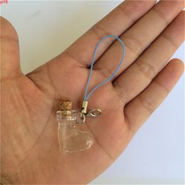 Mini Glass Bottles Love Hearts Pendants With Chains Clasp For DIY Jars Necklace 2016 New 10pcsgood qty