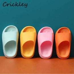 Children's Slippers Summer Pinkycolor cute Beach Shoes For Boys Girls Waterproof Antiskid Bathroom Kids Soft Baby Shoe 210712