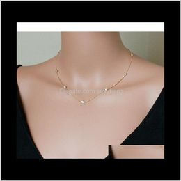 Pendant & Pendants Jewelry Drop Delivery 2021 Products Supply Basic 925 Sterling Sier Station 18" Bezel M Cz Link Chain Necklaces Cu4Fl