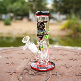 Glass Bongs Water Pipes Hookahs 18mm Female Ice Pinch Perc Diffused Downsten With Bowl Oil Dab Rig Gkow In The Dark 3D Handcraft