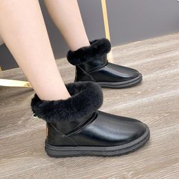 Korean Short Boots Flat Shoes Casual Zipper Ladies Sports Winter Womens  DMF