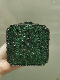 Evening Bags XIYUAN Champagne/Blue/Red/Green Colour Bag Gift Women Crystal Clutch Top-Handle Metal Diamond Wedding