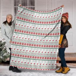 Blankets Red Christmas Knit Snowflake Blanket Velvet All Season Cold Artistic Multifunction Soft Throw For Bed Car Bedspreads