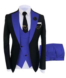 Men's Suits & Blazers Design Costume Slim Fit Men Business Groom Tuxedos For Formal Wedding Jacket Pant Vest 3 Pieces