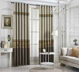 Curtain & Drapes Curtains For Living Dining Room Bedroom Modern Simple Brief Silver Pure Colour Knit Blackout Window Decoration