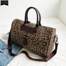 Duffel Bags VC Women's Leopard Handbag Trend Designer Weekend Travel Shoulder Bag Short Trip Duffle Hand Large Crossbody For Women