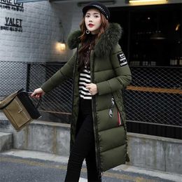 Hooded Ladies Coat High Quality Warm Outwear Womens Parka Jacket Mid-long Women Winter Thick Down Female 211013