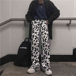 HOUZHOU Cow Print Wide Leg Pant Oversize Korean Style Harajuku Trousers Female Summer Street Aesthetic High Waist 210915