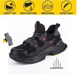 Safety Shoes Men Breathable Anti-smashing Anti-piercing Work All Seasons Indestructible 211217