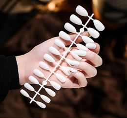 quality white black purple matte colors Manufacturers price pointed a nail strips article 24 piece frosted finished wear nail nail Full Cover Tips False Nails