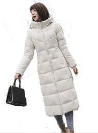 S-6XL Sonbahar Kış Kadınları Artı Boyut Moda Pamuk Down Ceket Hoodie Uzun Parkas Sıcak Ceketler Kadın Kış Palto Kıyafetleri