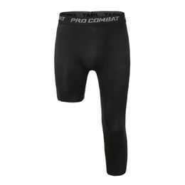 Men's Pants Single Leg Basketball Loose Oversized Sports Training Bottom Stretch Quick-drying Compression Nine-point255M