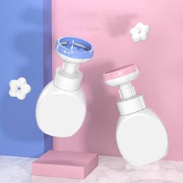 Liquid Soap Dispenser Flower Stamp Foam Pump Press Empty Bottle For Facial Cleanser Hand Soup Bathroom And Kitchen Accessories