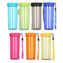 430ml Transparent Plastic Tumblers Cup Portable Leak-proof and Drop-proof Sports Handy Water Bottle Free Ship FHL458-WLL