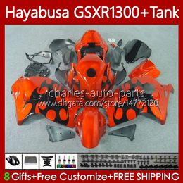 Fairings For SUZUKI Hayabusa GSXR-1300 GSXR 1300 Orange black CC GSXR1300 96 97 98 99 00 01 74No.79 GSX-R1300 1300CC 2002 2003 2004 2005 2006 2007 GSX R1300 96-07 Bodywork