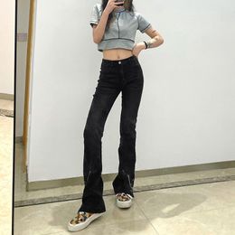 Jeans Woman High Waist Female Flare Pants Straight Loose Black Mom Fashion Baggy Jean Women Trousers 210524