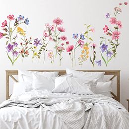 Wall Stickers Home Decor Wallpaper Living Room Bedroom Color Flower Sticker Decoration