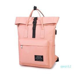 Women External Usb Charge Canvas Male Girls Laptop School Bags Backpack for Teens