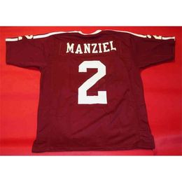 Mitch Custom Football Jersey Men Youth Women Vintage 2 JOHNNY MANZIEL CUSTOM TEXAS A&M AGGIES Rare High School Size S-6XL or any name and number jerseys