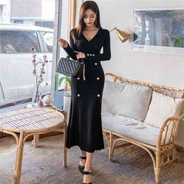 Spring style Korean fashion temperament was thin and long fishtail bag hip sexy dress office party for women dresses 210602