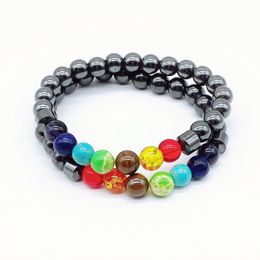2022 new 8mm Natural Black Stone Bead Strands Charm Healing Balance Bracelets For Women Men Party Club Yoga Jewellery