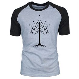 Summer The Hobbit Gondor White Tree Men Short Sleeve Tshirt Lord of The Ring Top Fashion Casual O- Neck Cotton T Shirt Plus Size 210410