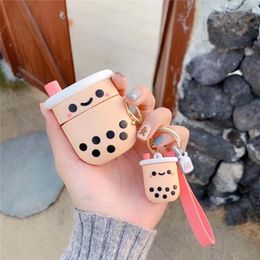 Keychains Silicone Pearl Milk Tea Cute Keychain Luxury Kawaii For Ladies Girls Bag Car Charm Accessories Gift Key Rings