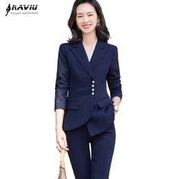 Naviu Elegant Professional Uniform Blazer or Pants Suit Temperament Work Clothes High-End Business Formal Wear 210604