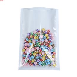 Variety of Sizes 100pcs Clear/ White Tear Notch Package Vacuum Pouches Food Storage Heat Seal Mylar Open Top Baggoods