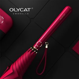 Olycat Elegant Women Umbrella Anti UV Long Designer Rain Outdoor Golf Sun s Girls Windproof Beach Parasol 210721