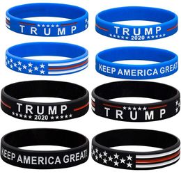 Trump Keep America Great 2020 Silicone Wristband Trump Support Band Rubber Bracelets Fashion Jewelry Party Favor 5000pcs LJJO8129