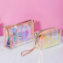 Laser PVC Waterproof Neceser Make Up Bag Beautician Women's Transparent Cosmetic Bag Travel Toiletry Organiser Bags Box Case
