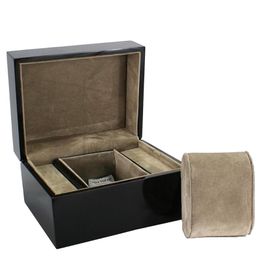 wood jewelry organizer Canada - Watch Boxes & Cases High-grade Single Slot Luxury Box Jewelry Organizer Storage Wood Display For Rings Bracelet With Pillow Men Gift