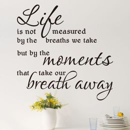 "Lift Is Not Measured By The Breaths" Quote Wall Stickers Waterproof Removable Wall Decor 210420