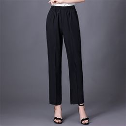 10 Colors Summer Women Pencil Pants High Waist Casual Stretch Straight Female Black Ankle-length Trousers 211124