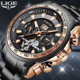 2020 Automatic Men's Watches LIGE Top Brand Luxury Men Watch Mechanical Wrist Watch For Men Waterproof Reloj Hombre Tourbillon Q0902