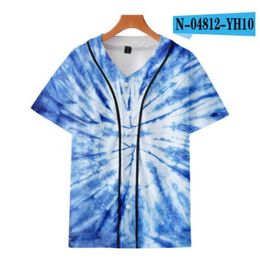 Man Summer Baseball Jersey Buttons T-shirts 3D Printed Streetwear Tees Shirts Hip Hop Clothes Good Quality 020